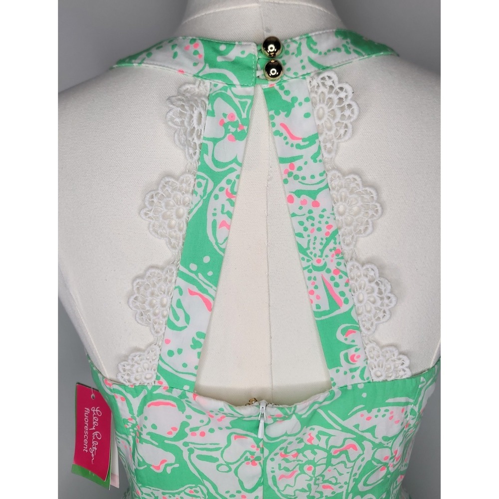 Lilly Pulitzer Fluorescent Sea Life Fit & Flare Dress Size 2 NWT Mint Green - Picture 6 of 12